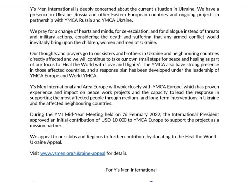 YMI Statement on Ukraine YMI Statement on Ukraine