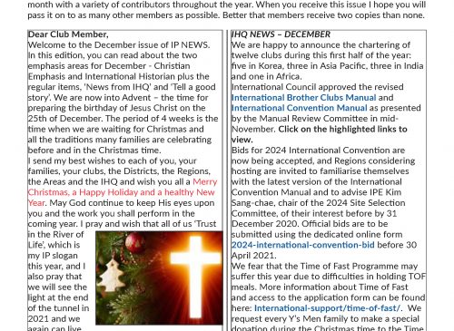 IP e-News – December 2020 IP e-News – December 2020